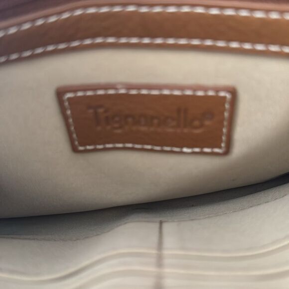 Tignanello Genuine Brown Leather Crossbody Travel Casual Shoulder Bag Versatile - Picture 13 of 13